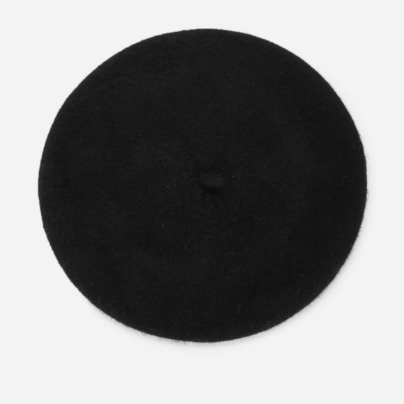 Womens black French beret hat minimalist style Classic retro Classic Parisian - Picture 5 of 16